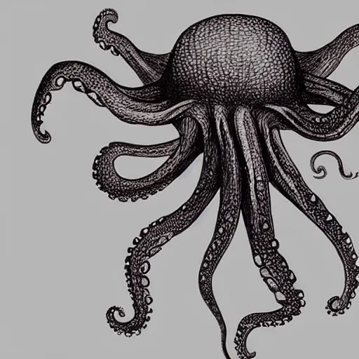 Prompt: octopus with human hands at the ends of each tentacle in style of leonardo da vinci