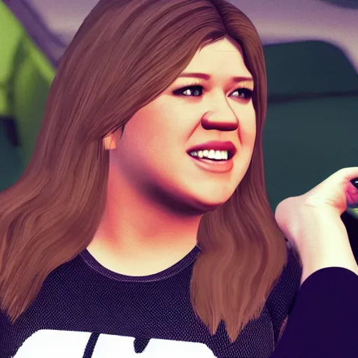 Image similar to young Kelly Clarkson in GTA V, 4k