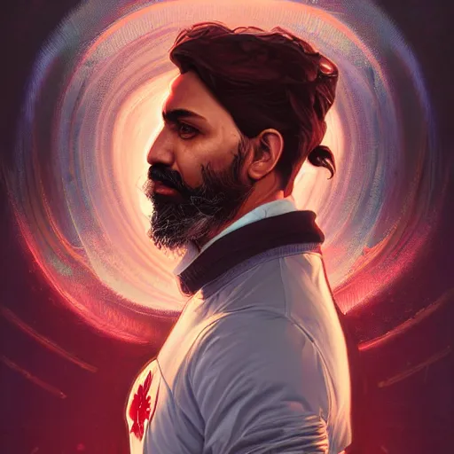 Image similar to portrait justin trudeau hybrid jagmeet singh mix, sci - fi and fantasy, intricate highly detailed digital painting, artstation, concept art, smooth and sharp focus, illustration, art by tan zi and ayanamikodon and alphonse mucha and wlop