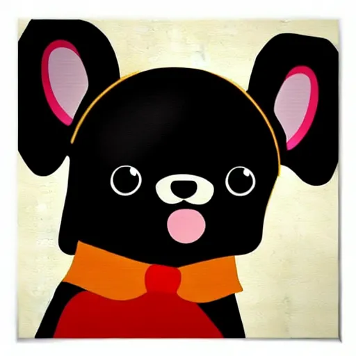 Image similar to Kawaii cute dog, poster art