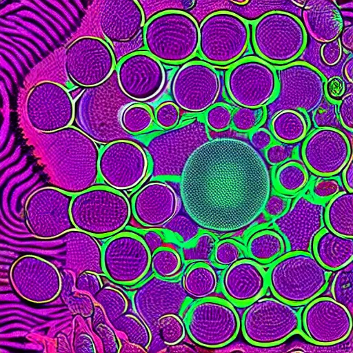 Image similar to nematode worms find a plant cell, microscopy, microscope, trippy, Alex Grey, colour halftone, science, scientific, journal