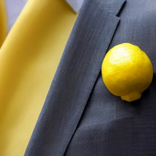 Image similar to a lemon wearing a suit