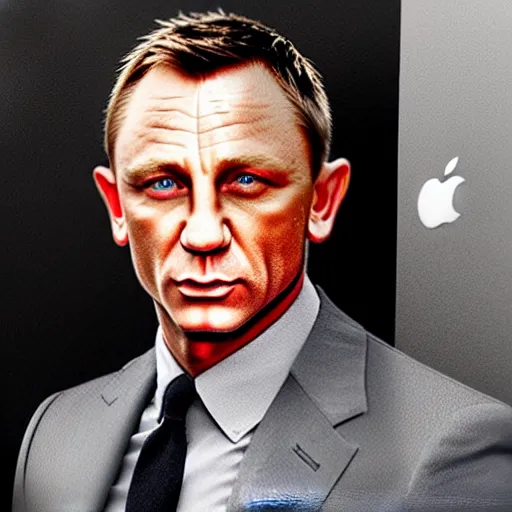 Prompt: daniel craig as an apple