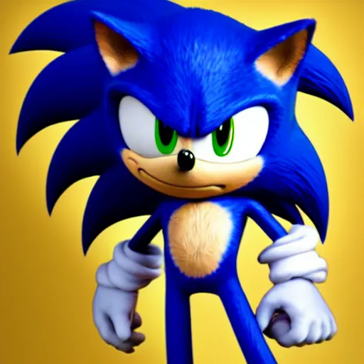 Image similar to Realistic rendition of sonic the hedgehog