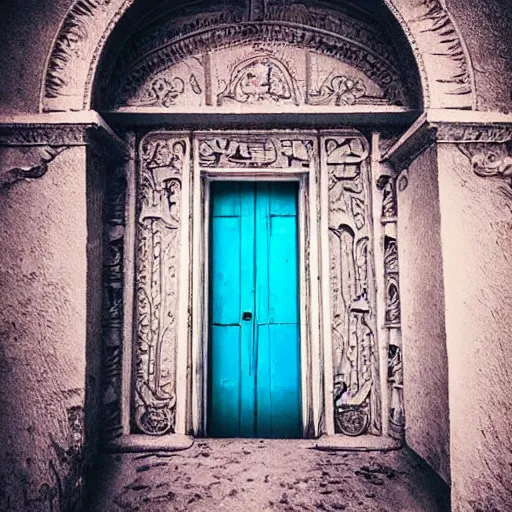 Image similar to A door in the sea, intricate details, eerie, highly detailed, colorful, clean, update