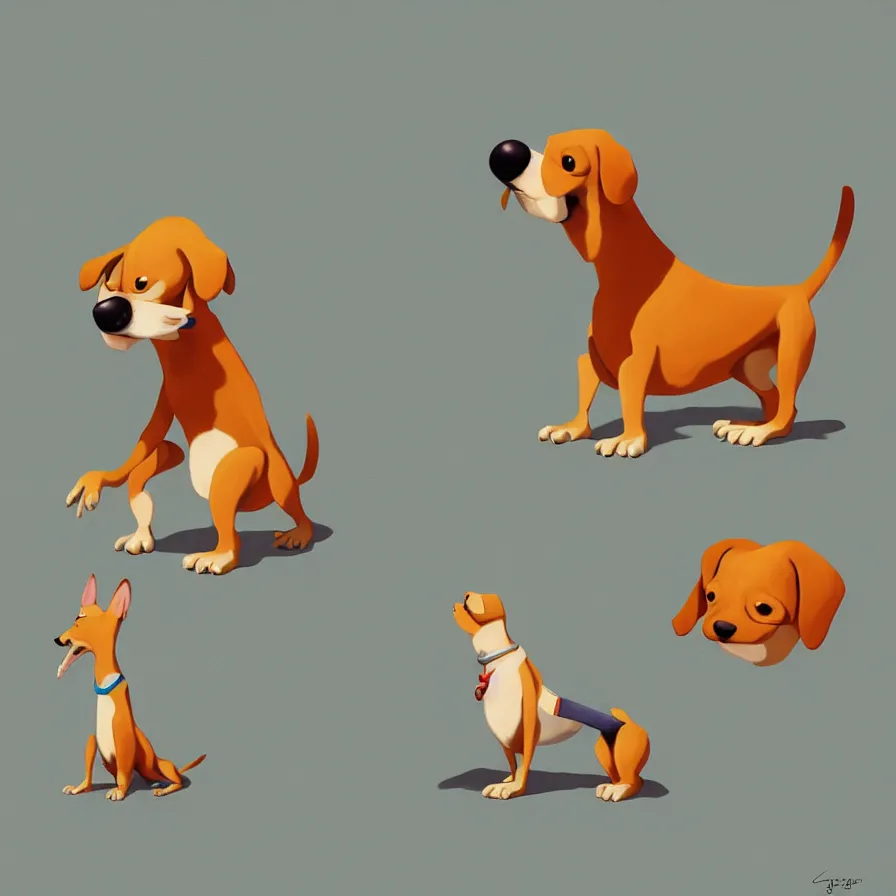 Image similar to Goro Fujita illustrating A dog on a flat background, caricatured animals, art by Goro Fujita, sharp focus, highly detailed, ArtStation