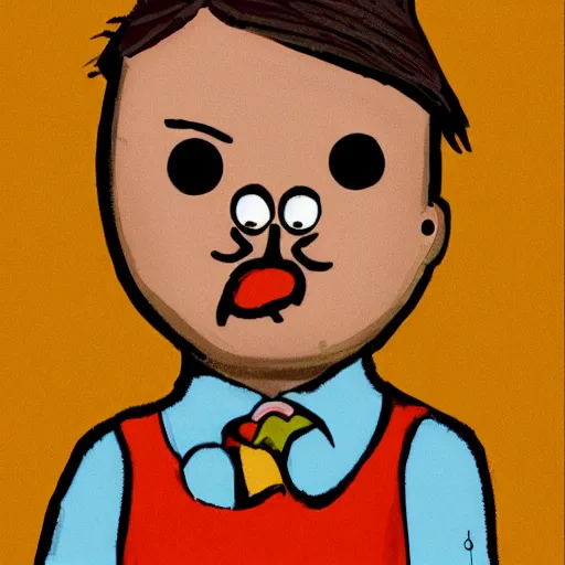 Image similar to little mr sausage lips by richard hargreaves