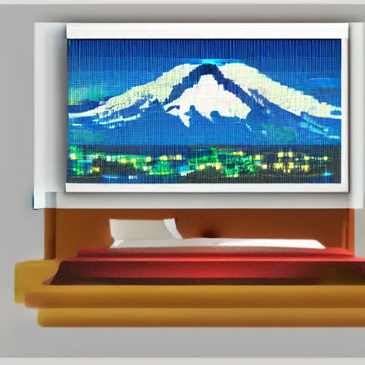 Image similar to Pixel art of mount Fuji