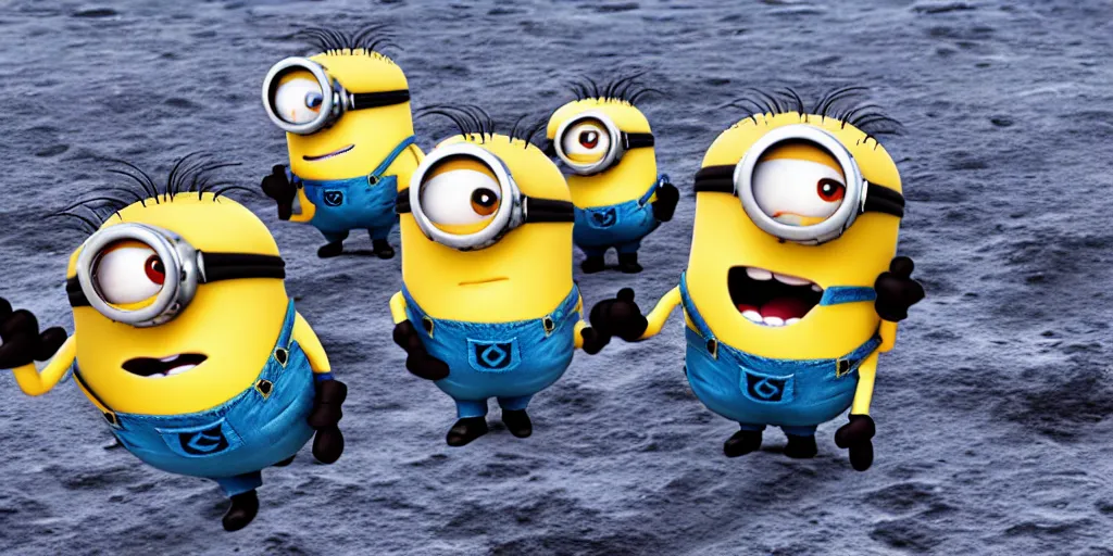 Image similar to photo of minions on the moon