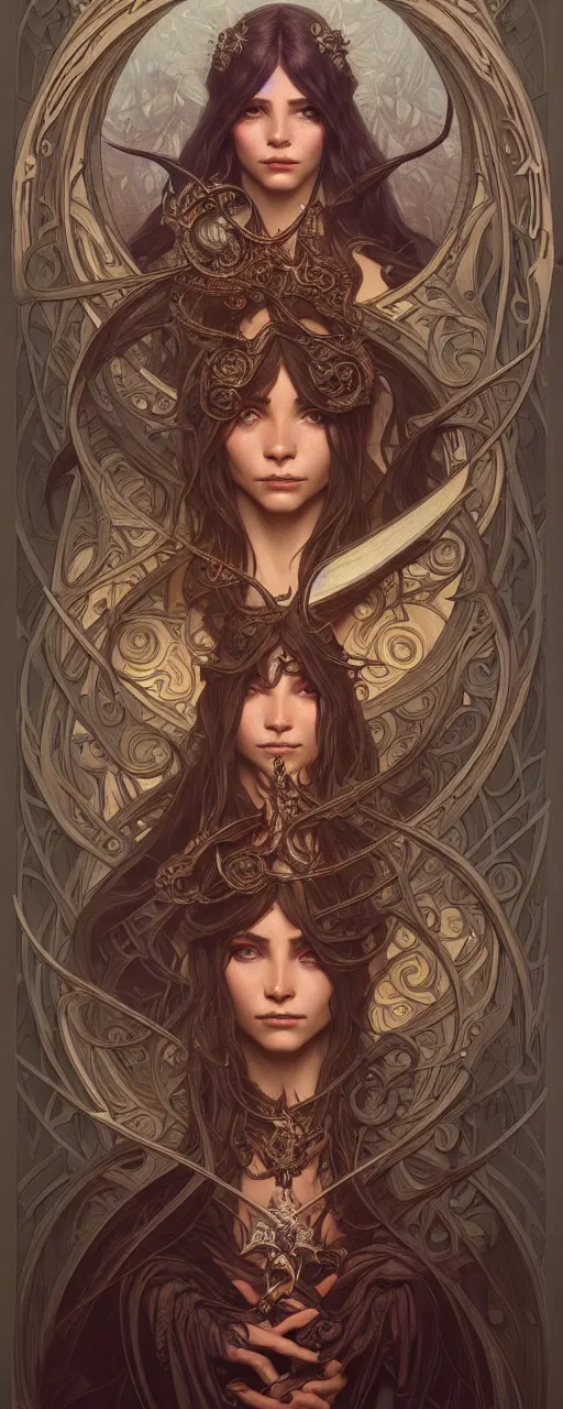 Prompt: dark crystal art nouveau, D&D, fantasy, intricate, elegant, highly detailed, digital painting, artstation, concept art, matte, sharp focus, illustration, hearthstone, art by Artgerm and Greg Rutkowski and Alphonse Mucha