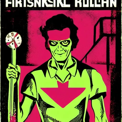 Image similar to individual frankenstein silk screen butcher billy style