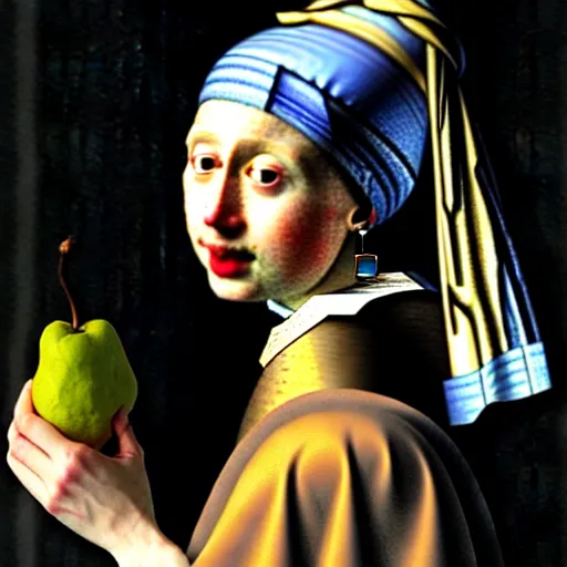 Image similar to girl with a pear earring by vermeer