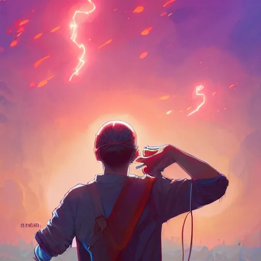 Image similar to hero world stranger things, behance hd by jesper ejsing, by rhads, makoto shinkai and lois van baarle, ilya kuvshinov, rossdraws global illumination