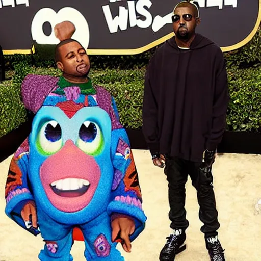 Prompt: disney pixar kanye west