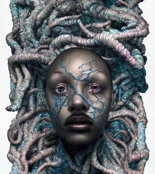 Image similar to portrait, ghostly narratives by kenneth blom, mental alchemy, james jean, pablo amaringo, naudline pierre, contemporary art, hyper detailed