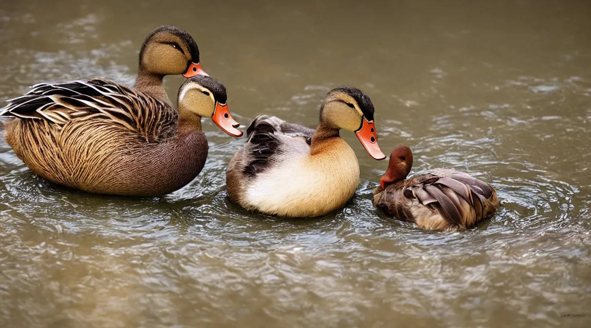 Image similar to a duck and a worm being best friends, photo realistic, professional photo, by Steve McCurry