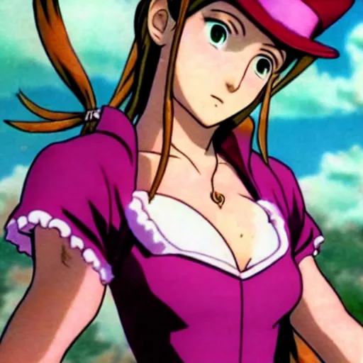 Prompt: aerith gainsborough in jojos bizarre adventure, high quality