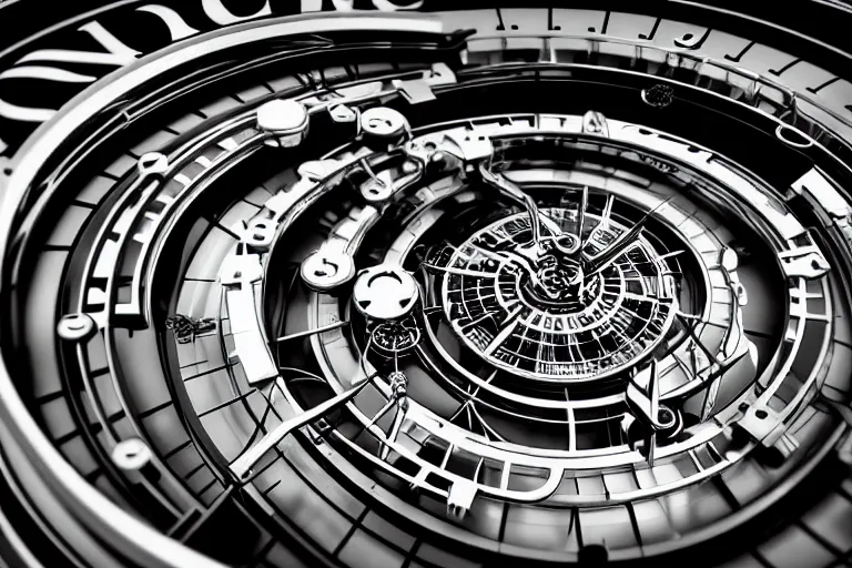 Image similar to a very beautiful photograph of futuristic working time - machine, time displacement device, travel in time, time travel, teleportation, 3 5 mm, wide angle, elegant, hyper realistic, mechanical and magical