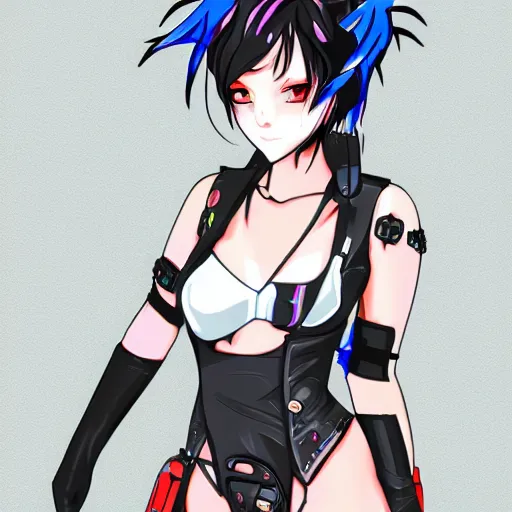 Image similar to cyberpunk anime girl