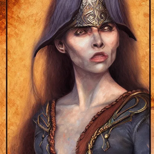 Image similar to Portrait of Polgara the sorceress from the Belgariad, highly detailed, artstation