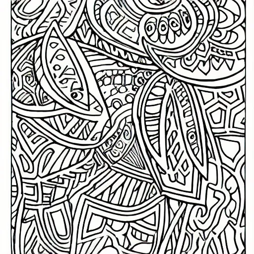 Prompt: coloring book page.