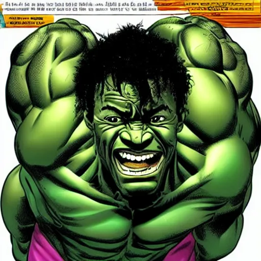 Image similar to lil uzi as the hulk