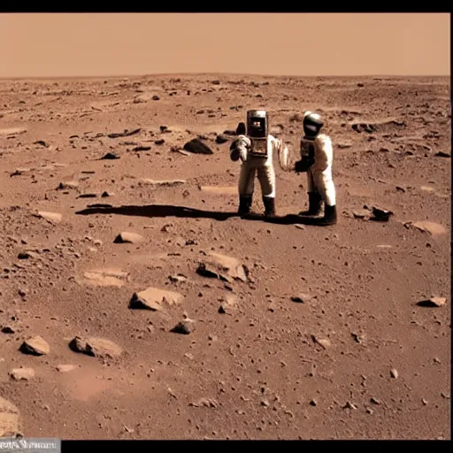 Image similar to the wright brothers on mars,