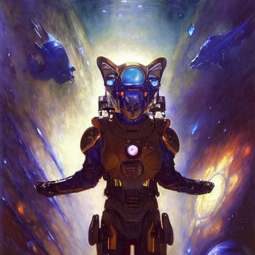 Prompt: portrait of a space fox. futuristic spaceship. shadowrun furaffiniy cyberpunk fantasy highly detailed painting by gaston bussiere craig mullins jc leyendecker gustav klimt artgerm greg rutkowski john berkey, bergey, craig mullins, ruan jia, raymond swanland, jeremy mann, tom lovell, alex malveda