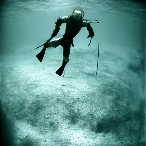 Image similar to Underwater photo of a medieval knight by Trent Parke, clean, detailed, Magnum photos