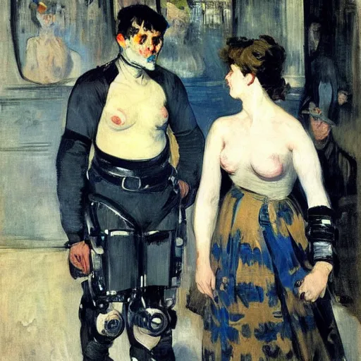 Prompt: cyborgs by edouard manet