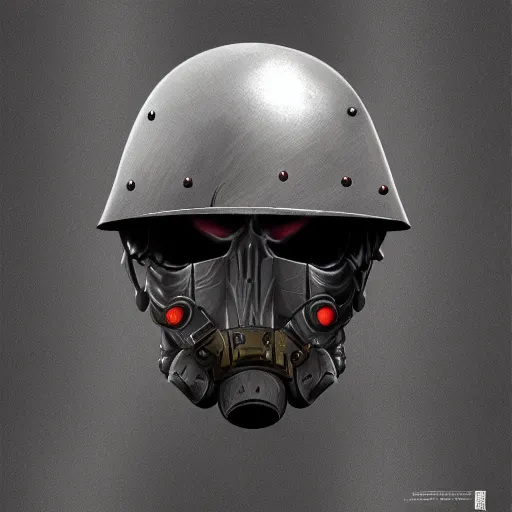 Image similar to death soldiers military headgear helmet nano tech mechanical mask vision future trending on artstation digital paint 4 k 8 k digital painting