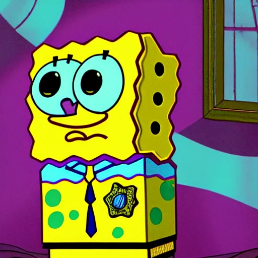 Image similar to spongebob, new lost episode, fiction, pop art, stability, intricate, elegant, 8 k, uhd, justify, artstation, concept art, matte, sharp focus, illustration, consistent, highly detailed object content, proportional object content