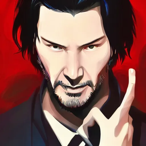 Prompt: keanu reeves, anime key visual, artstation, kuvshinov ilya