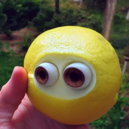 Image similar to i saw a lemon that looks human, i will describe it as in shape of a human with legs of lemons and round body.