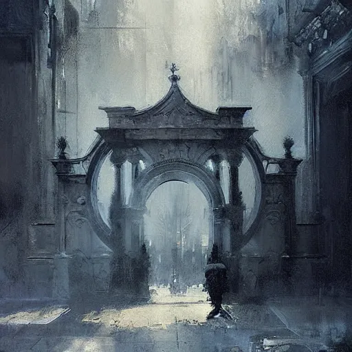 Image similar to heaven gates painting by jeremy mann