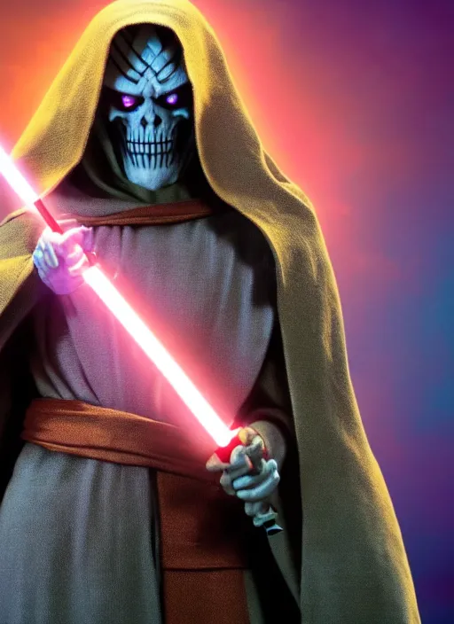 Image similar to movie still of skeletor as obi - wan kenobi, 8 k, hd