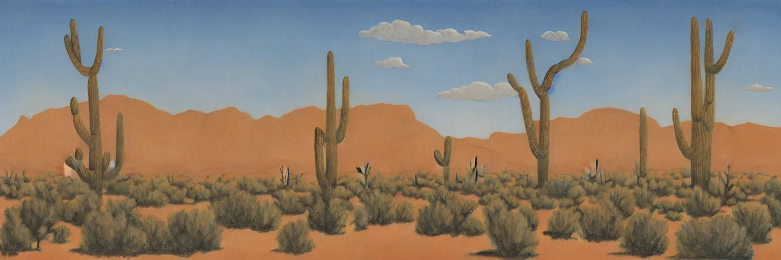 Image similar to arizona native american indian reservation desert painting magritte