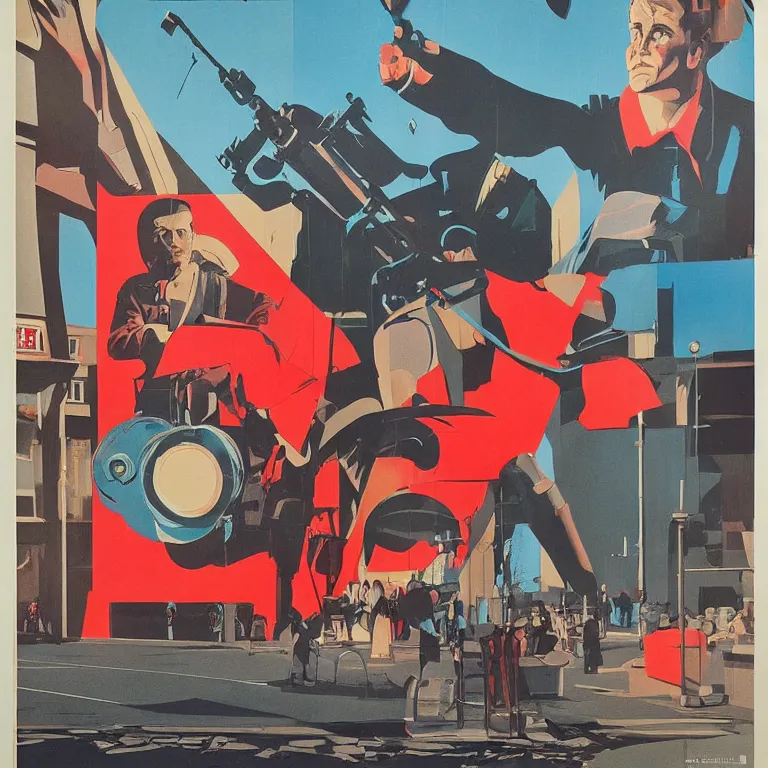 Prompt: Street-art in style of soviet poster, photorealism, retro futurism