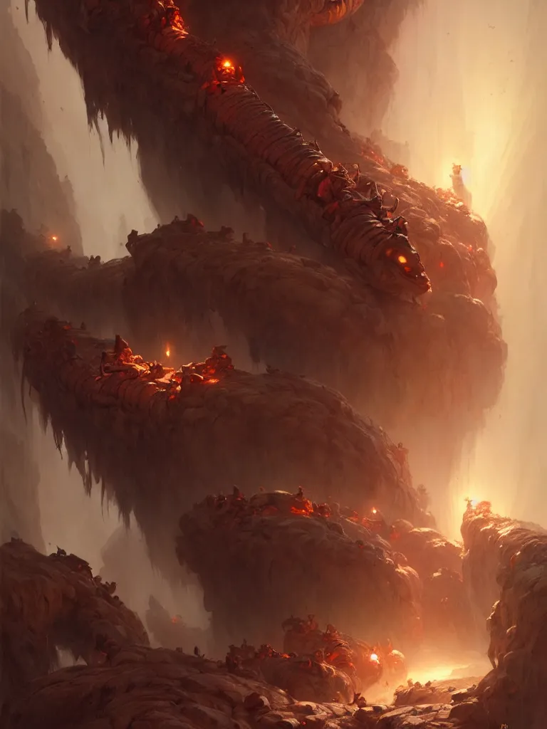 Image similar to cave centipede by bayard wu, anna podedworna, gaston bussiere, greg rutkowski