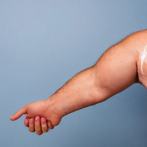 Image similar to a picture with flash of an arm with swollen pimples leaking liquids.