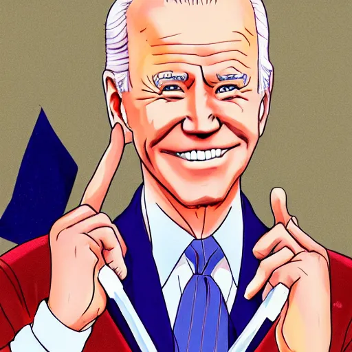 Image similar to joe biden as anime girl anime style, high detail, anatomically correct,