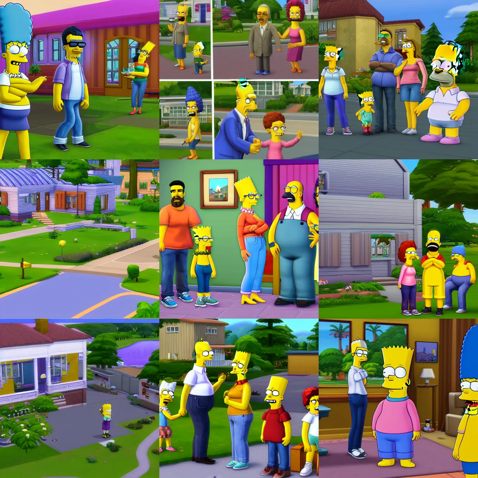 Prompt: the simpsons in the sims 4