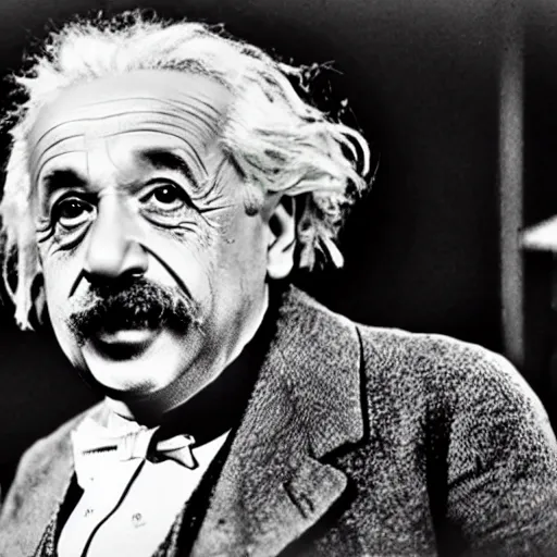 Image similar to moviestill of albert einstein as tony stark in ironman