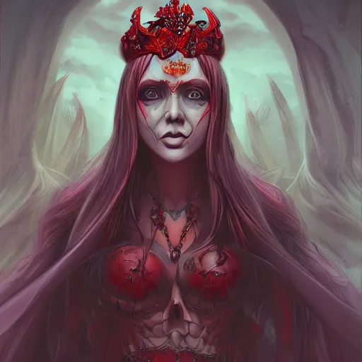 Image similar to queen of hell, highly detailed, full body, digital painting, concept art, zeronis, smooth, sharp focus, illustration