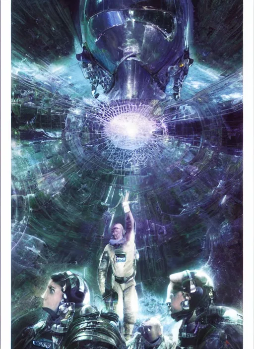 Prompt: astronauts selfie in dark void underwater - complex and hyperdetailed technical suit design. reflection and dispersion materials. rays and dispersion of light. volumetric light. f / 3 2. noise film photo. flash photography. ultra realistic, 5 0 mm. poster by wayne barlowe, hajime sorayama aaron horkey, craig mullins