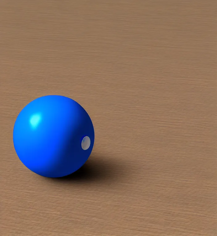 Prompt: a blue ball on a table + HDRI