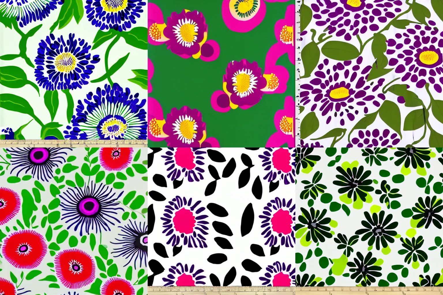 Prompt: marimekko passion flower vivid bright minimalist