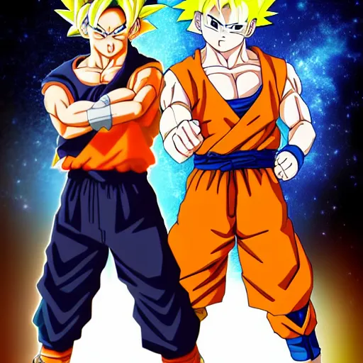 Image similar to Goku and Naruto Crossover, anime