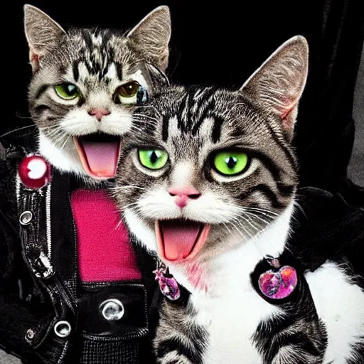 Prompt: punk rock cats