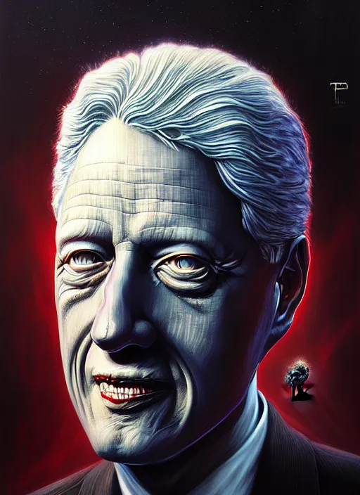 Prompt: lovecraft biopunk portrait of president bill clinton by tomasz alen kopera and peter mohrbacher